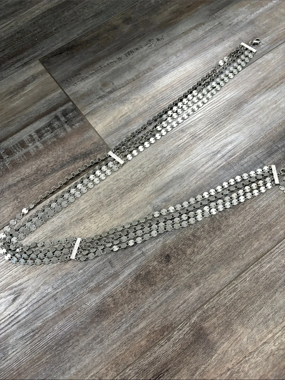 Vintage Siver Tone 4 Strand Chain Link Belt